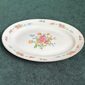 Edwin Knowles, China company semi vitreous floral serving dish platter